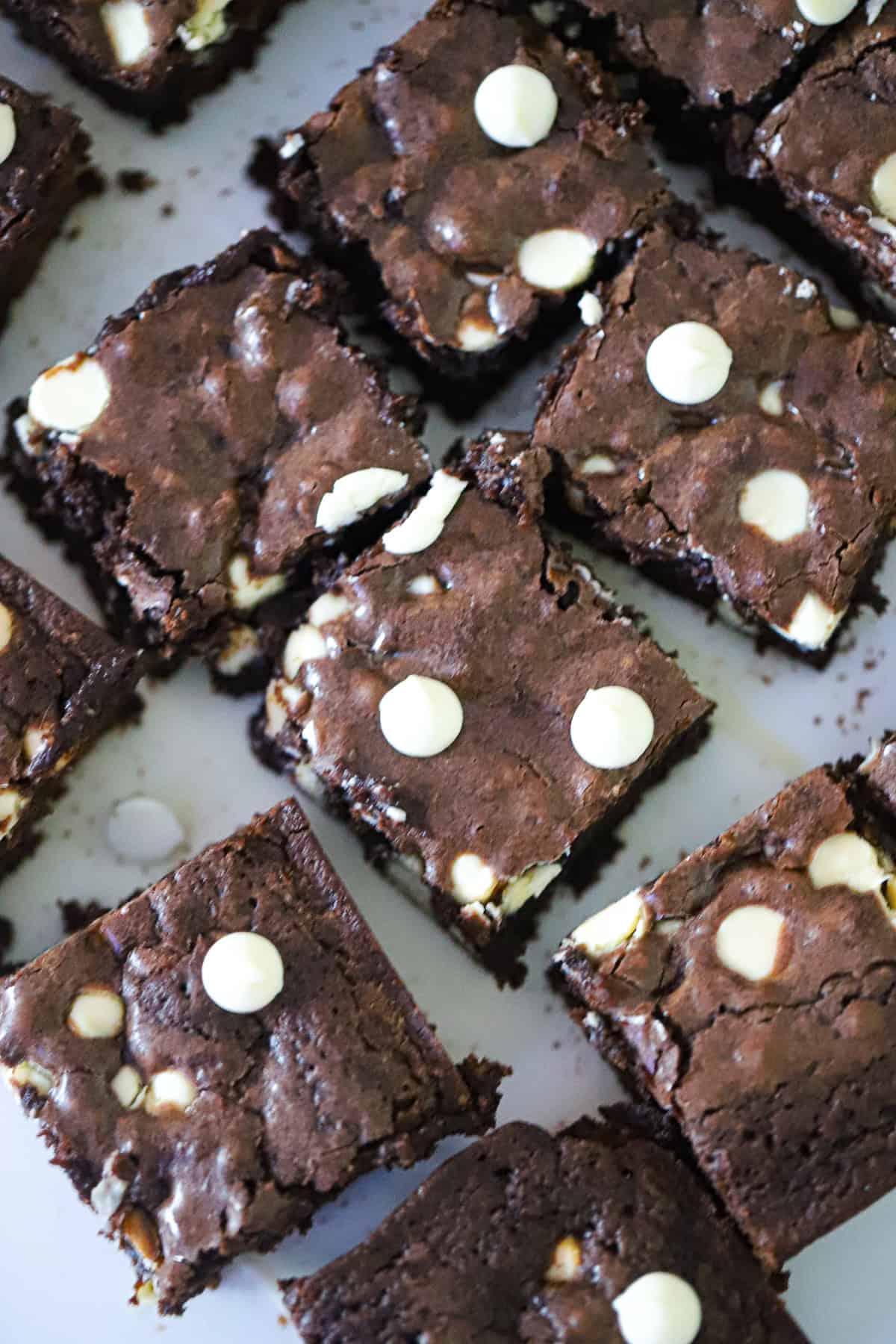 Chewy chai brownie blondies with white chocolate chips