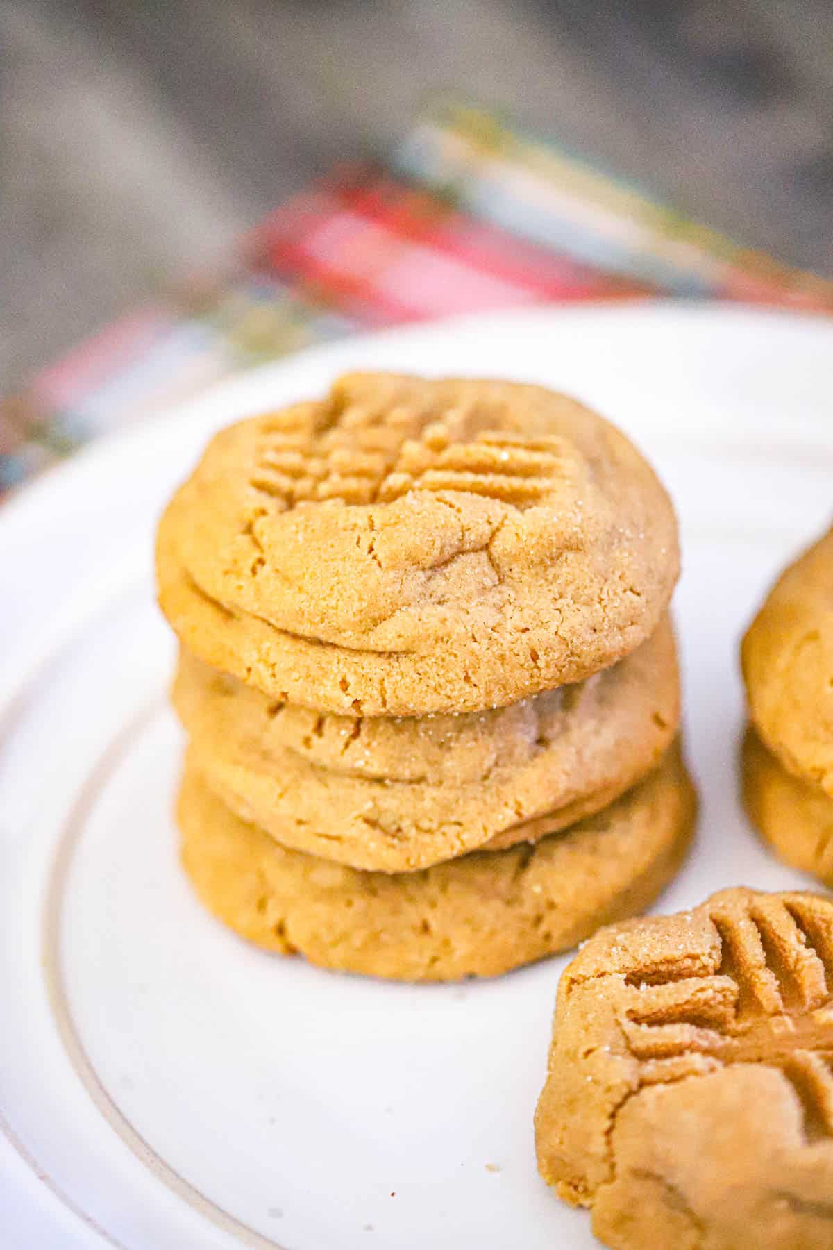Creamy peanut butter and maple cookie ingredients arranged for baking
