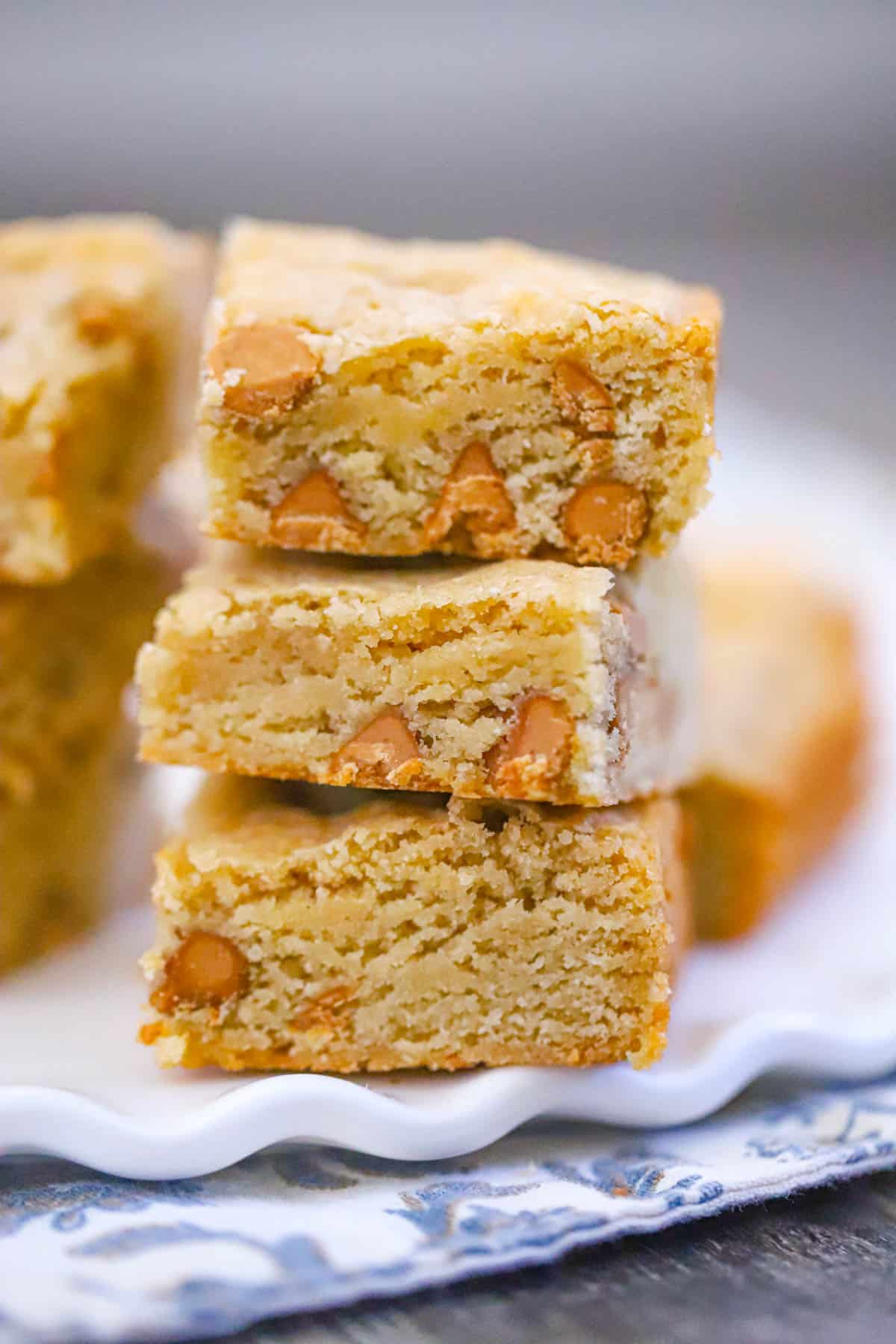 Ultra Thick, Soft and Fudgy Bakery Style Peanut Butter Brownies