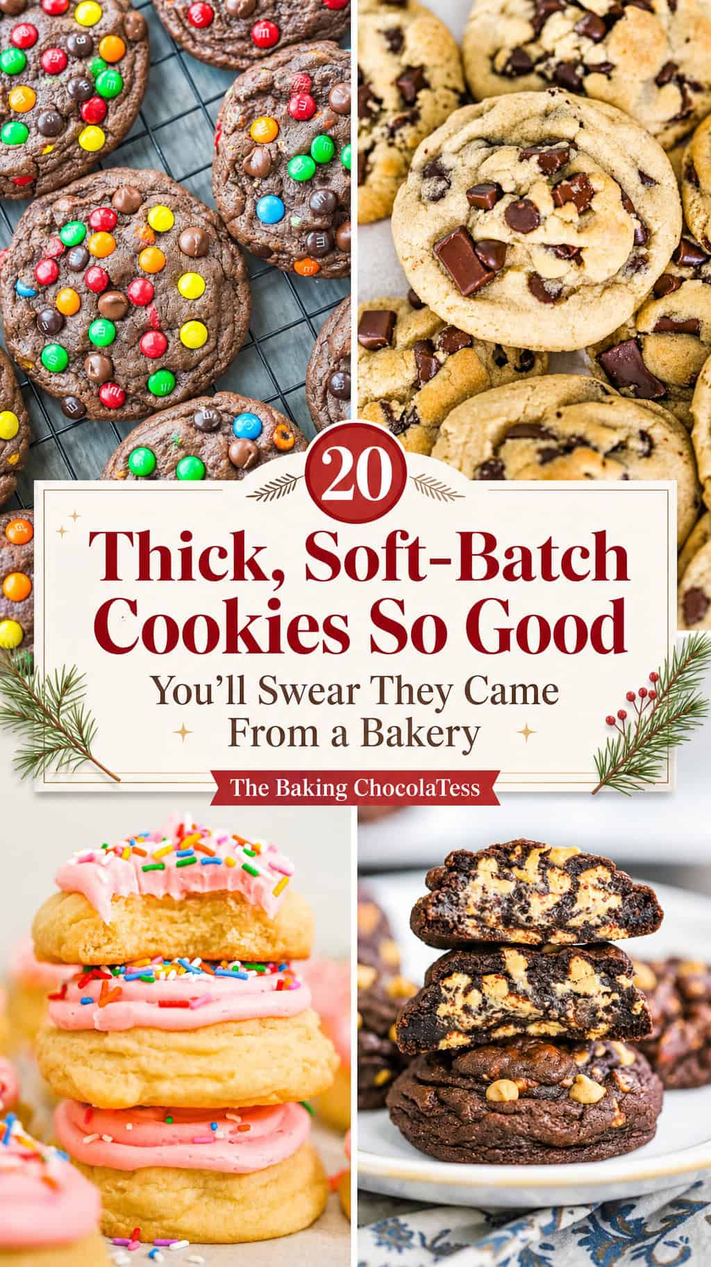 20 Thick, Soft-Batch Cookies So Good You'll Swear They Came From a Bakery - Giant Gooey Bakery Style Cookies & Levain style cookies