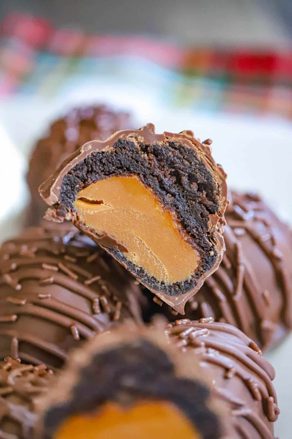 Soft caramels, fudgy brownie crumbs, and chocolate for truffles