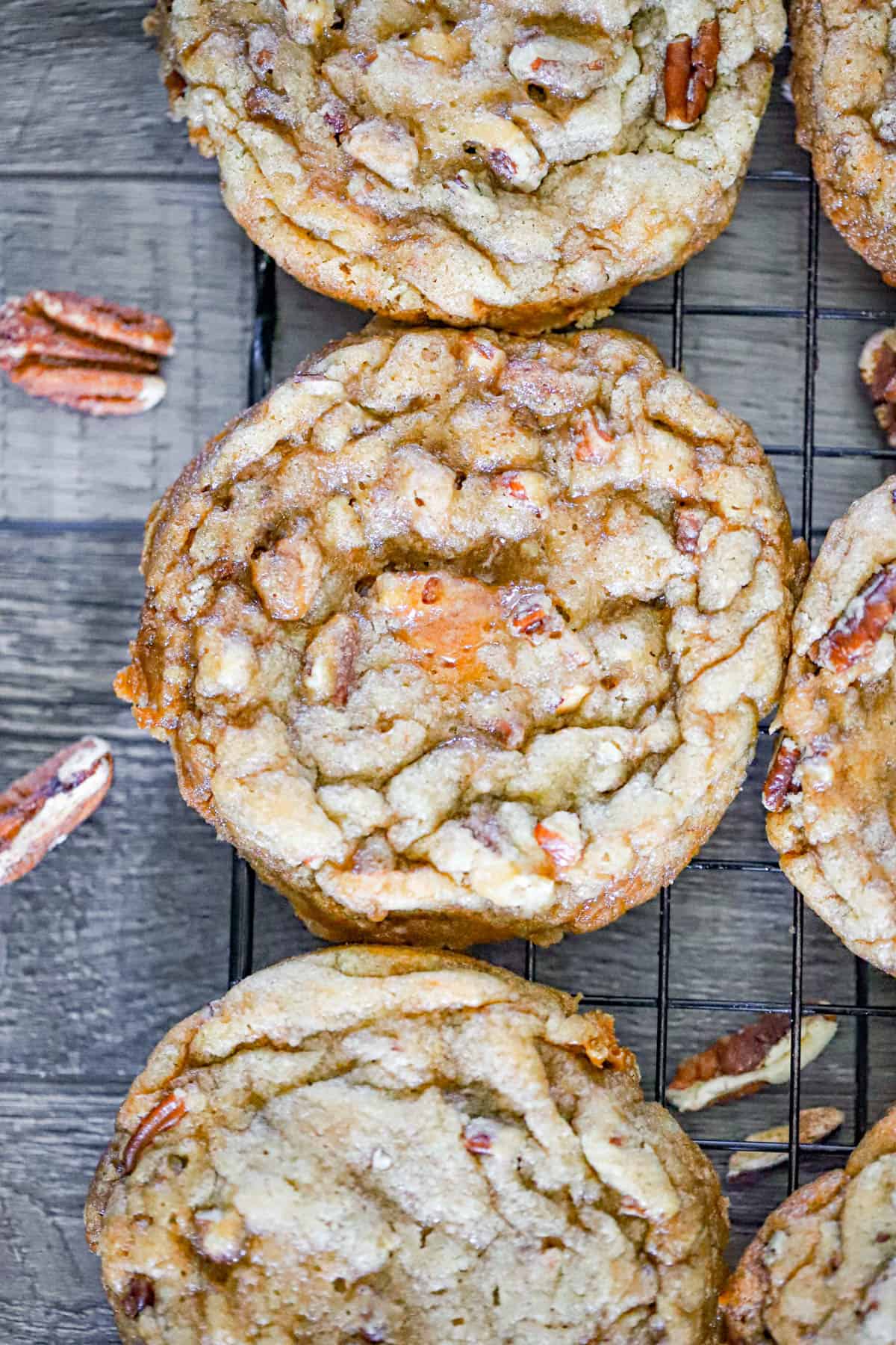Brown Butter Caramel Pecan Praline Cookies