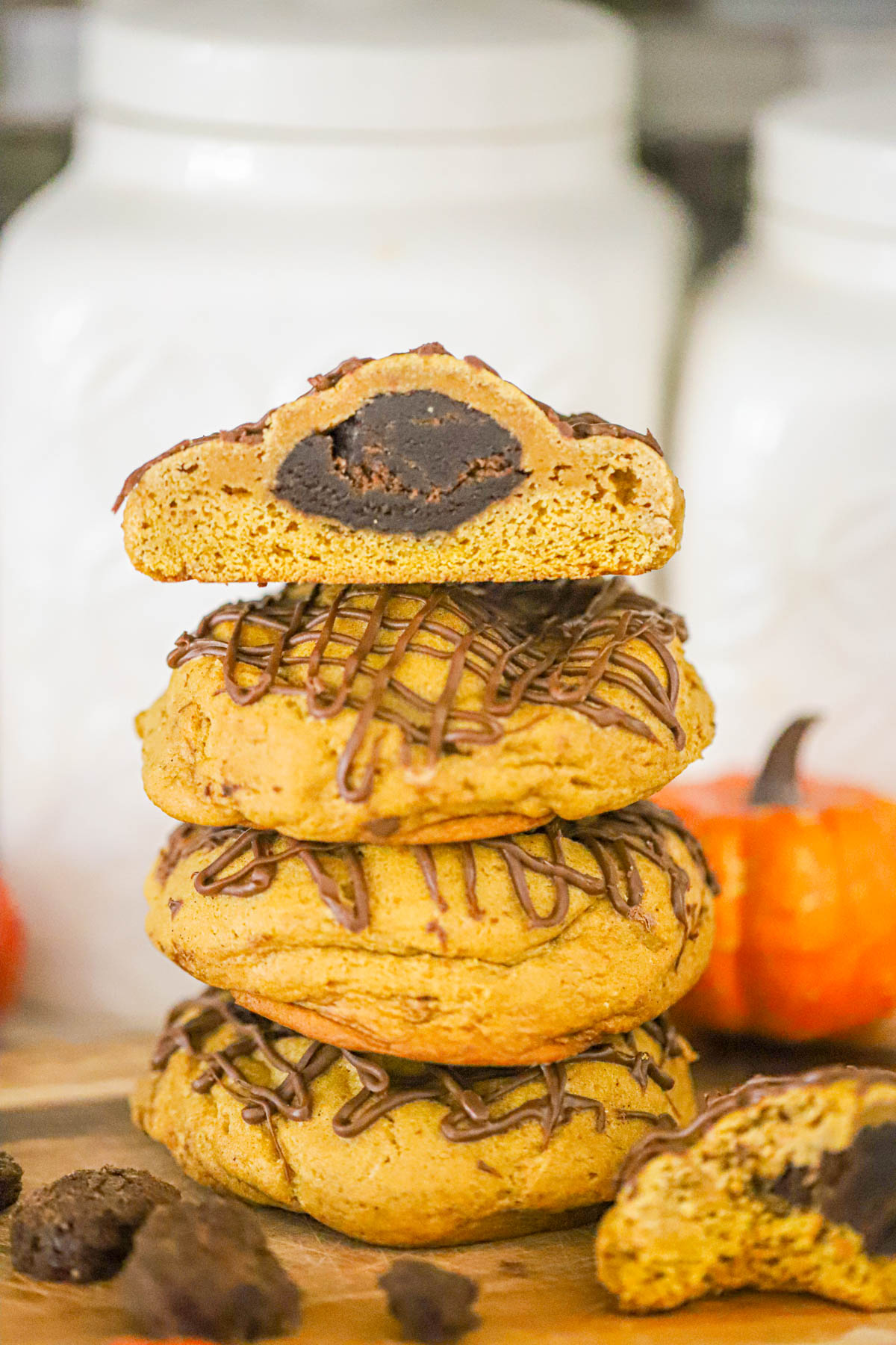 stack of fall desserts with a surprise inside